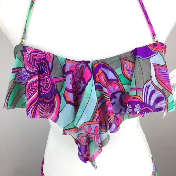 Raisins Bikini Medium Purple Green Floral - Picture 6 of 7